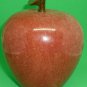 RED MARBLE APPLE W/BRASS STEM LEAF ENGRAVED ROLLING VALLEY FIGURINE PAPERWEIGHT