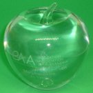 BEAUTIFUL TIFFANY & CO CLEAR CRYSTAL APPLE SIGNED PAPERWEIGHT INSCRIBED