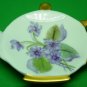 CHARMING PORCELAIN TEAPOT PLATE TEA BAG HOLDER BETTY RICHMOND 1972 VIOLETS