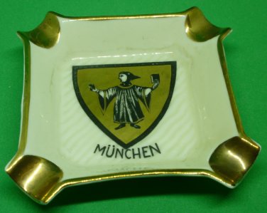VINTAGE GEROLD & CO TETTAU GERMANY BAVARIA PORCELAIN ASHTRAY MUNICH MUNCHEN