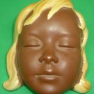 VINTAGE CORTENDORF CERAMIC GIRL FACE BLOND WEST GERMANY 34 WALL MASK PLAQUE
