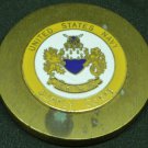 VINTAGE UNITED STATES NAVY SUPPLY CORPS READY FOR SEAL BRONZE ENAMEL PAPERWEIGHT