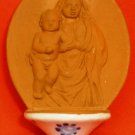 VINTAGE VAL DEMONE CERAMIC WATER FONT MOTHER & BABY CHILD WALL PLAQUE