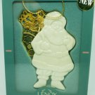 LENOX PORCELAIN & BRASS CHRISTMAS ORNAMENT SANTA WITH GIFTS