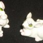 VINTAGE CHARMING PORCELAIN MINIATURE FIGURINE MOUSE SET OF 2 JAPAN