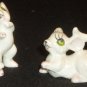 VINTAGE CHARMING PORCELAIN MINIATURE FIGURINE MOUSE SET OF 2 JAPAN