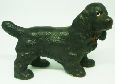 VINTAGE CAST IRON COCKER SPANIEL DOG MINIATURE FIGURINE