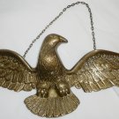 VINTAGE SOLID BRASS AMERICAN EAGLE SPREAD WINGS CHAIN WALL HANGING