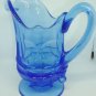 VINTAGE FOSTORIA HFM ARGUS COBALT BLUE GLASS PEDESTAL CREAMER