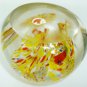 STUNNING MURANO GLASS YELLOW RED SPACKLE GLASS BALL PAPERWEIGHT