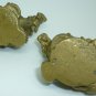 VNTGE SOLID BRASS BRONZE CHINESE FengShui WEALTH MONEY DRAGON TURTLE 2 FIGURINES