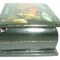VINTAGE RUSSIAN WOODEN LACQUER MINIATURE ART HINGED TRINKET BOX PALEKH TROIKA