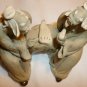 VINTAGE CHINESE ORIENTAL CLAY MUD MEN MINIATURE FIGURINE