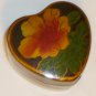 MINIATURE LACQUERED TRINKET JEWELRY RING HEART SHAPED BOX