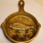 VINTAGE ANTIQUE DOLLHOUSE MINIATURE SOLID BRASS BRONZE SKILLET 3D FISH