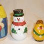 VINTAGE CHARMING NESTING DOLLS CHRISTMAS DECOR JOY ANGEL SNOWMAN DOG TREE