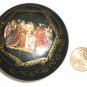 VINTAGE MINIATURE HANDPAINTED WOOD CARVED TRINKET RING BOX RUSSIAN PALEH Palekh