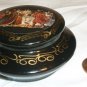 VINTAGE MINIATURE HANDPAINTED WOOD CARVED TRINKET RING BOX RUSSIAN PALEH Palekh