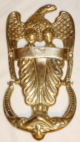 VINTAGE SOLID BRASS BOLD EAGLE DOOR KNOCKER