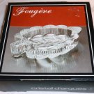 CHARMING SMALL 24% LEAD CRYSTAL LEAF DISH BY CRISTAL D'ARQUES FORGERE NMB