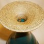 STUDIO ART POTTERY PEDESTAL STEMMED GOBLET CANDLE HOLDER BLUE chipped