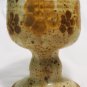 STUDIO ART POTTERY PEDESTAL STEMMED GOBLET CANDLE HOLDER BROWN EARTHWARE
