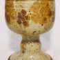 STUDIO ART POTTERY PEDESTAL STEMMED GOBLET CANDLE HOLDER BROWN EARTHWARE