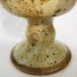 STUDIO ART POTTERY PEDESTAL STEMMED GOBLET CANDLE HOLDER BROWN EARTHWARE