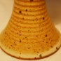 STUDIO ART POTTERY PEDESTAL STEMMED GOBLET CANDLE HOLDER BEIGE MULTICOLOR