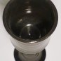 STUDIO ART POTTERY PEDESTAL STEMMED GOBLET CANDLE HOLDER BROWN BLACK