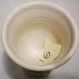 STUDIO ART POTTERY PEDESTAL STEMMED GOBLET CANDLE HOLDER BEIGE FLOWERS