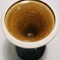 STUDIO ART POTTERY PEDESTAL STEMMED GOBLET CANDLE HOLDER MULTICOLOR GREEN BROWN