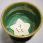 STUDIO ART POTTERY PEDESTAL STEMMED GOBLET CANDLE HOLDER MULTICOLOR GREEN BROWN