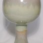 STUDIO ART POTTERY PEDESTAL STEMMED GOBLET CANDLE HOLDER PINK WHITE GLAZE