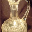 VINTAGE CLEAR PRESSED GLASS WINE PITCHER DECANTER
