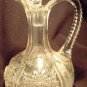 VINTAGE CLEAR PRESSED GLASS WINE PITCHER DECANTER