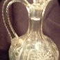 VINTAGE CLEAR PRESSED GLASS WINE PITCHER DECANTER