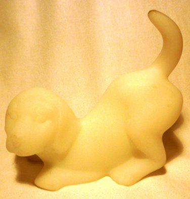 BEAUTIFUL WHITE MARBLE PUPPY DOG FIGURINE