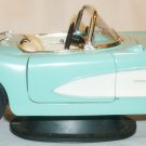 VINTAGE BURAGO 1957 BLUE CHEVROLET CORVETTE PEDESTAL DISPLAY 1:18 CAR Italy