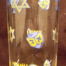 JUDAICA WATER GLASS SET OF 3 HANUKKAH TUMBLER MENORAH DREIDEL DECOR