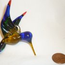 HANDCRAFTED MULTI-COLORED HUMMINGBIRD FIGURINE ORNAMENT STUDIO ART