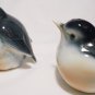 VINTAGE PORCELAIN BLUE JAY ROBIN SALT & PEPPER SHAKER SET