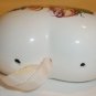 BEAUTIFUL PORCELAIN FLORAL HEART POMANDER ORNAMENT