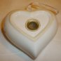 BEAUTIFUL PORCELAIN FLORAL HEART POMANDER ORNAMENT
