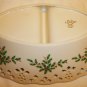 LENOX CHRISTMAS LACED DIMENSION HOLLY PATTERN HOLIDAY COMPARTMENT VEGETABLE BOWL