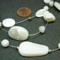 RARE BEAUTIFUL WHITE PEARL MOONSTONE MULTI STRAND BEADED NECKLACE