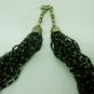 VINTAGE MULTI STRANDED BLACK BUGLE SEED BEADS EVENING WEAR NECKLACE