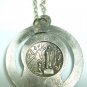 BEAUTIFUL VIRGIN MARY CHRISTIANITY DOUBLE SIDED COIN PENDANT & 18 kgp NECKLACE