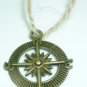 CHARMING BRONZE COMPASS PENDANT ON A CORD NECKLACE
