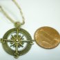 CHARMING BRONZE COMPASS PENDANT ON A CORD NECKLACE